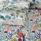 COTTON REVERSIBLE BEDSPREAD SET - BOTANICAL BLISS
