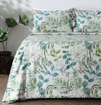 COTTON REVERSIBLE BEDSPREAD SET - BOTANICAL BLISS