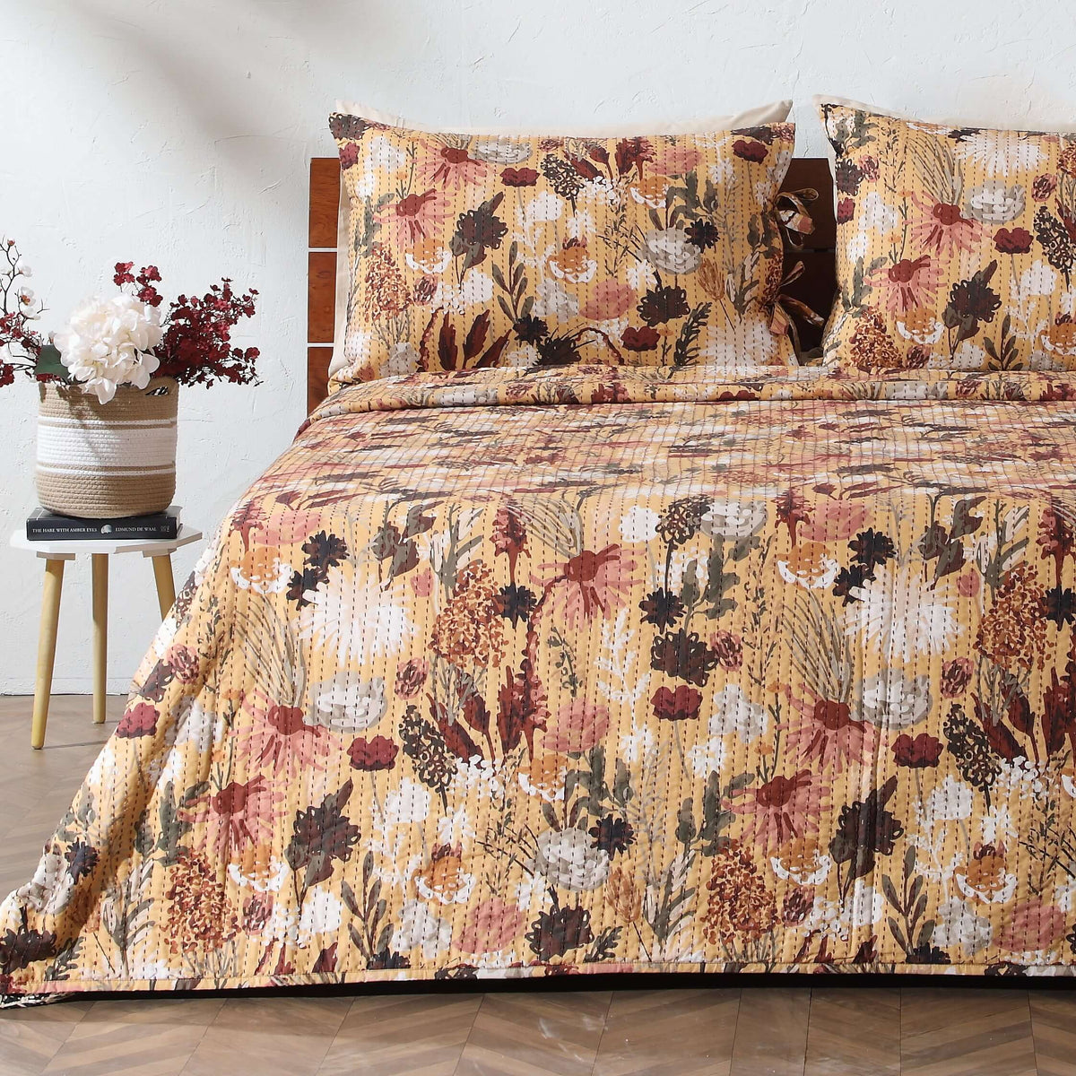 COTTON REVERSIBLE BEDSPREAD SET - EMBER GARDEN