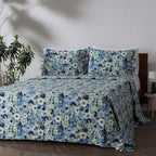 COTTON REVERSIBLE BEDSPREAD SET - GARDENIA