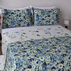 COTTON REVERSIBLE BEDSPREAD SET - GARDENIA