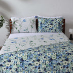 COTTON REVERSIBLE BEDSPREAD SET - GARDENIA