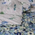 COTTON REVERSIBLE BEDSPREAD SET - GARDENIA