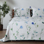 COTTON REVERSIBLE BEDSPREAD SET - GARDENIA