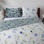 COTTON REVERSIBLE BEDSPREAD SET - GARDENIA