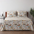 BAMBOO COTTON 300TC PRINTED SHEET SET - MEADOW MIST