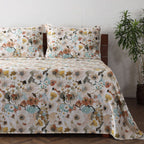 BAMBOO COTTON 300TC PRINTED SHEET SET - MEADOW MIST
