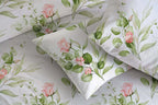 ORGANIC COTTON 200TC PRINTED FITTED SHEET SET - RAMBLING ROSE