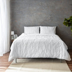 SILHOUETTE 200 TC PERCALE 100% ORGANIC COTTON EMBROIDERED DUVET COVER SET