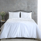 SORRENTO 200 TC PERCALE 100% ORGANIC COTTON EMBROIDERED DUVET COVER SET