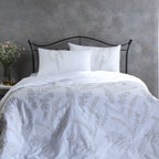 Sorrento — organic cotton percale ornate leaf embroidered design duvet cover set, 200 TC
