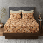 ORGANIC COTTON 200TC PRINTED FITTED SHEET SET - SAVANNAH