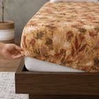 ORGANIC COTTON 200TC PRINTED FITTED SHEET SET - SAVANNAH