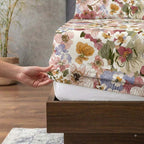 ORGANIC COTTON 200TC PRINTED FITTED SHEET SET - SERENITY