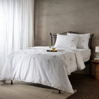 TUMBLING FLOWERS 200 TC PERCALE 100% ORGANIC COTTON EMBROIDERED DUVET COVER SET