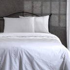 Vintage Floral — organic cotton percale floral embroidered duvet cover set, 200 TC
