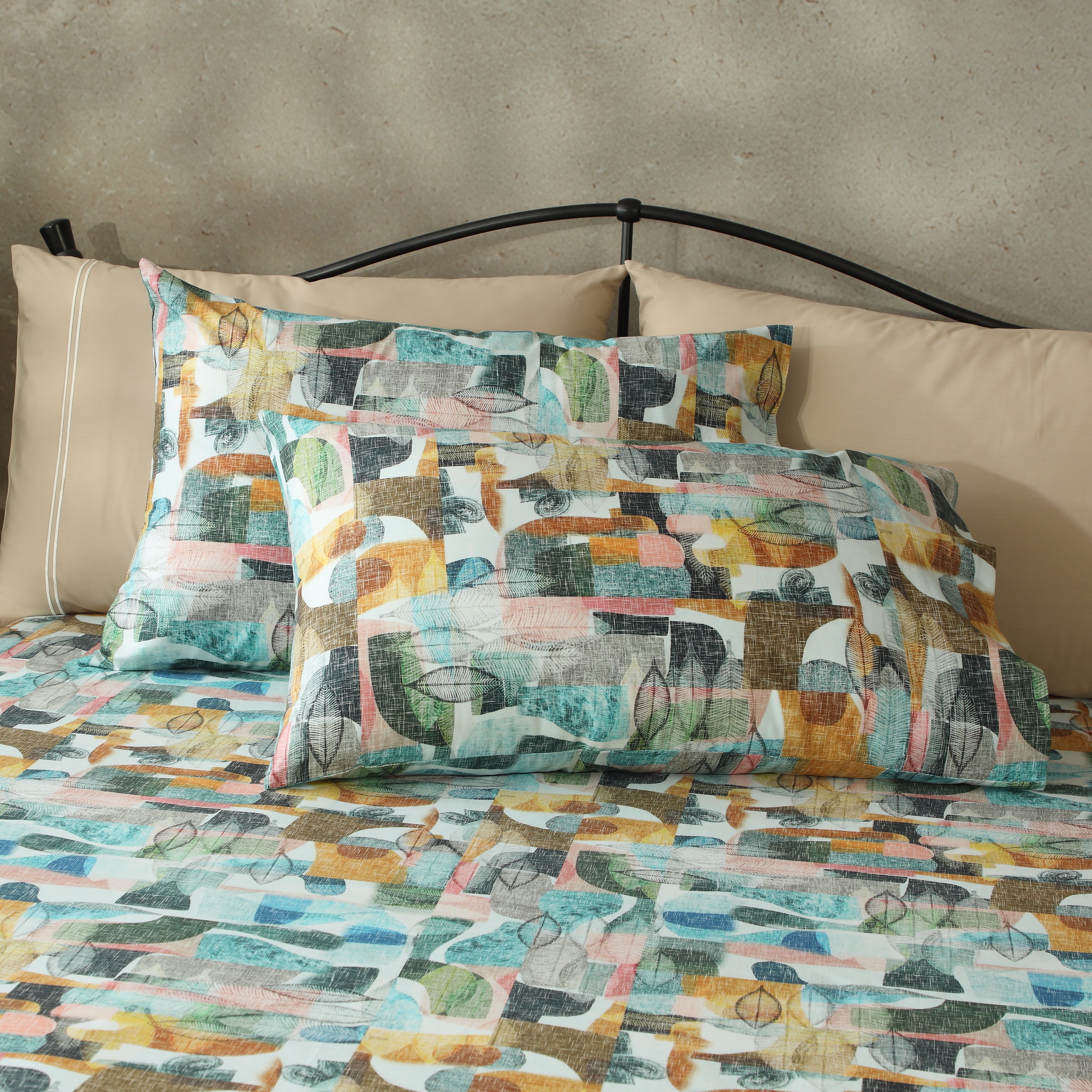 200TC PERCALE ORGANIC PRINTED SHEET SET - FOLIAGE