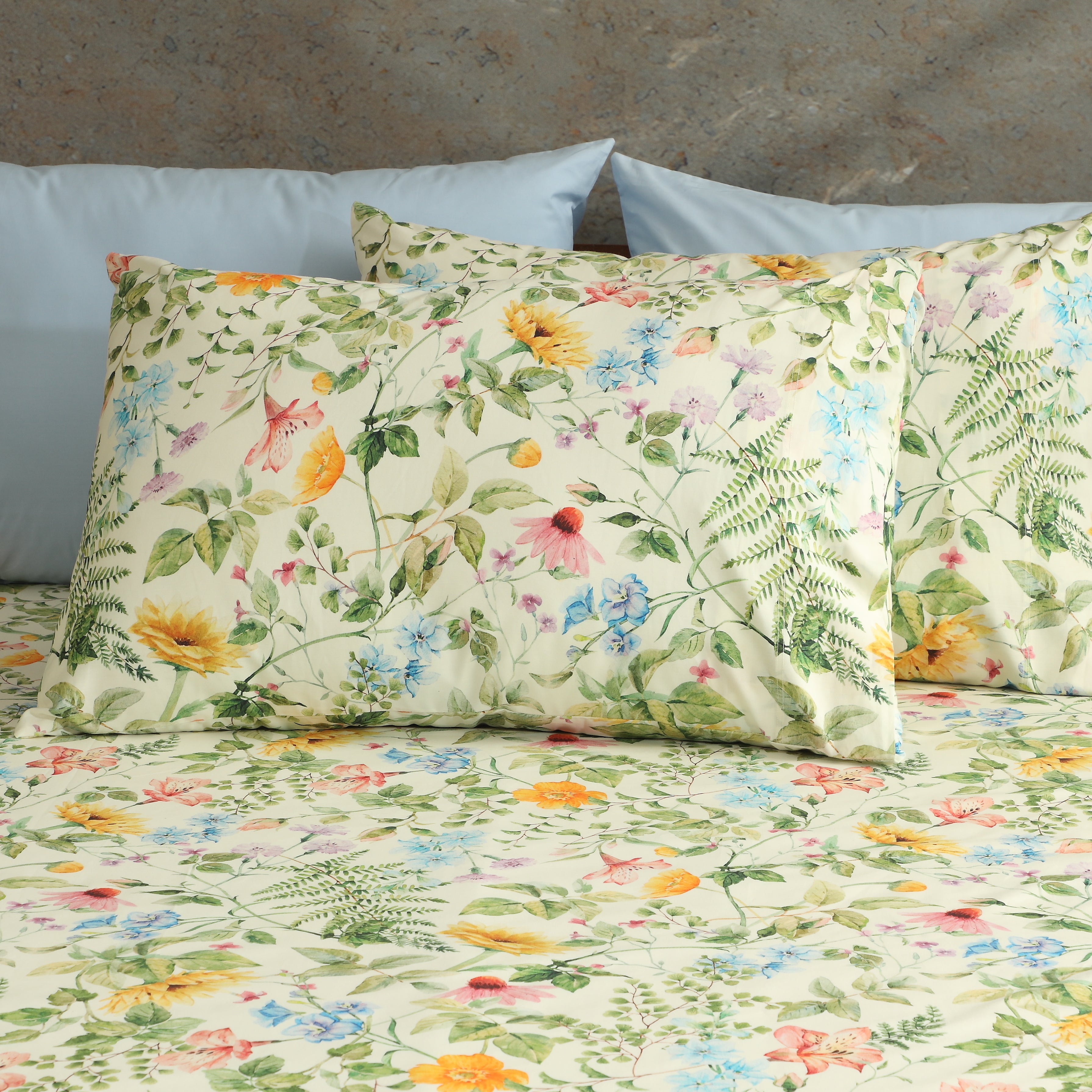 200TC PERCALE ORGANIC PRINTED SHEET SET - GARDEN WALK