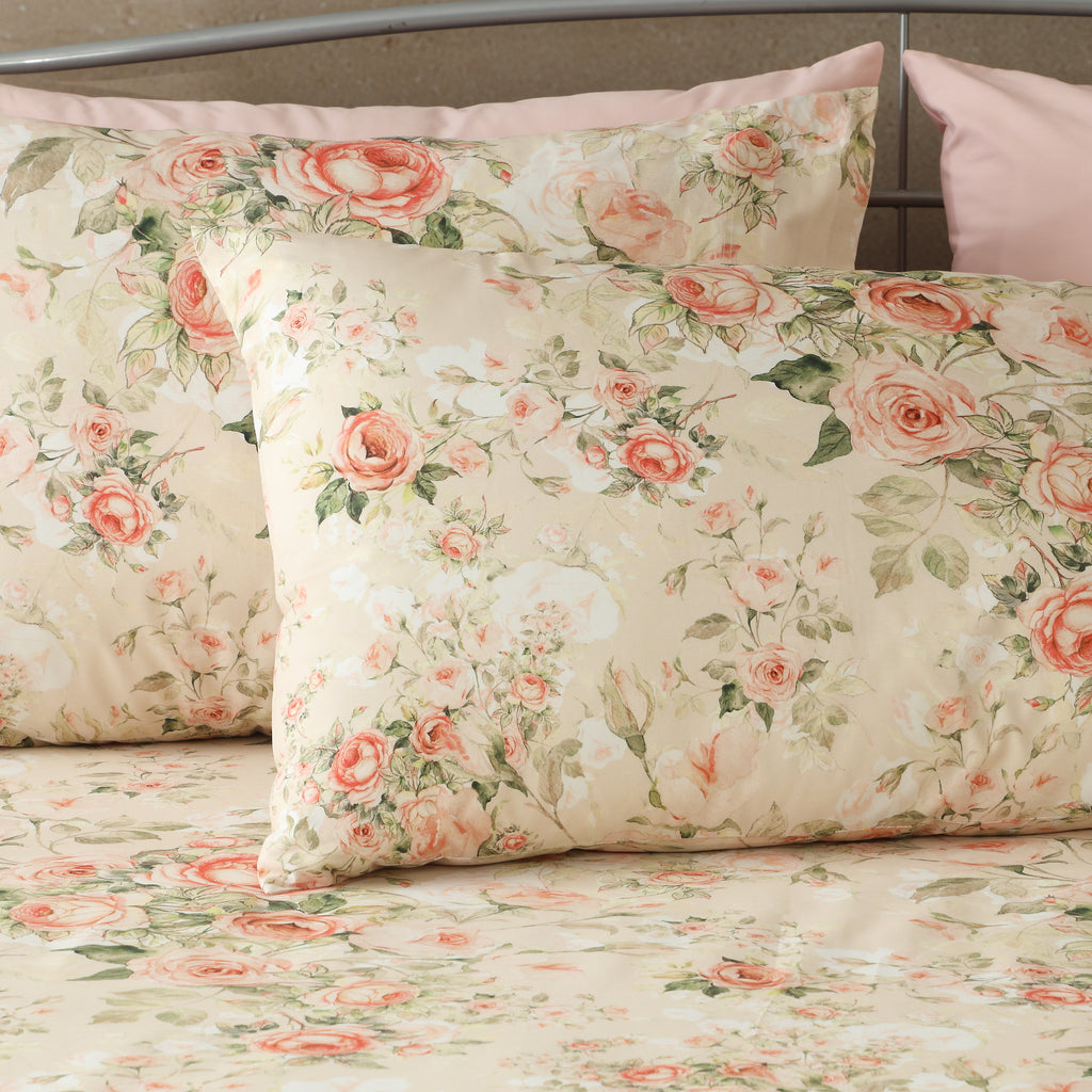 200TC PERCALE ORGANIC PRINTED SHEET SET - ROSETTE