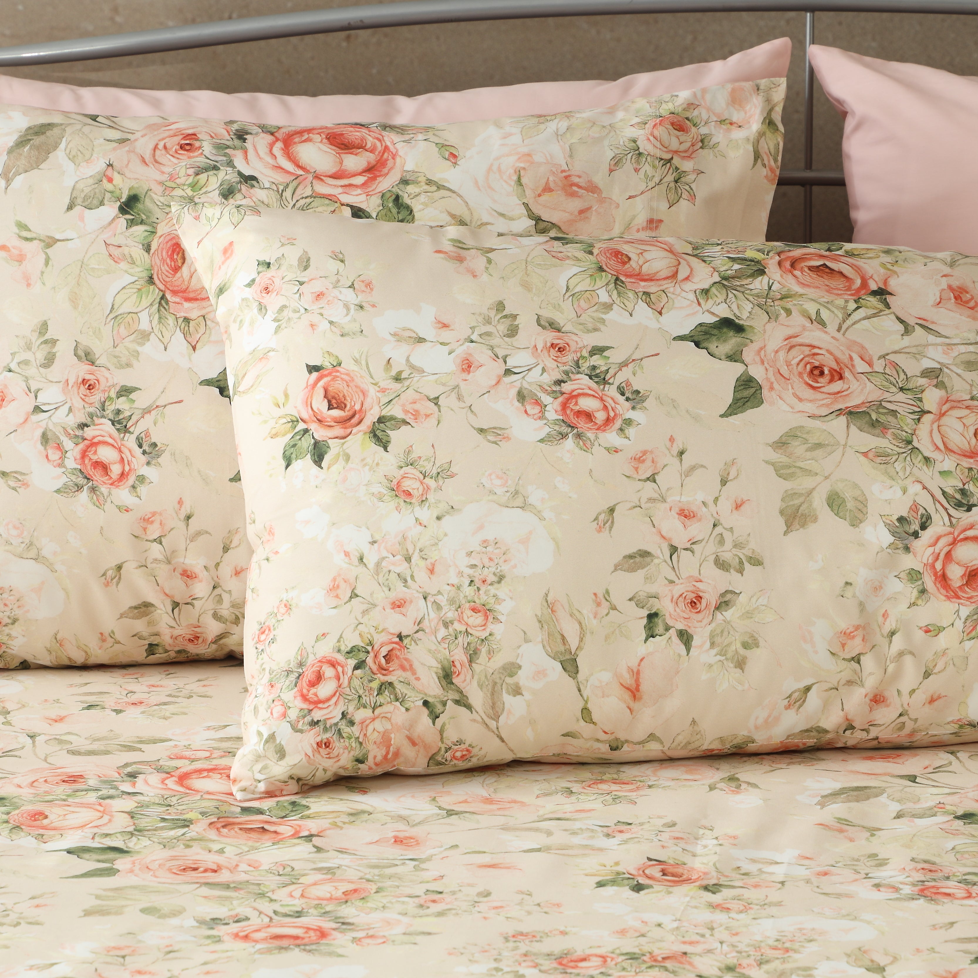 200TC PERCALE ORGANIC PRINTED SHEET SET - ROSETTE