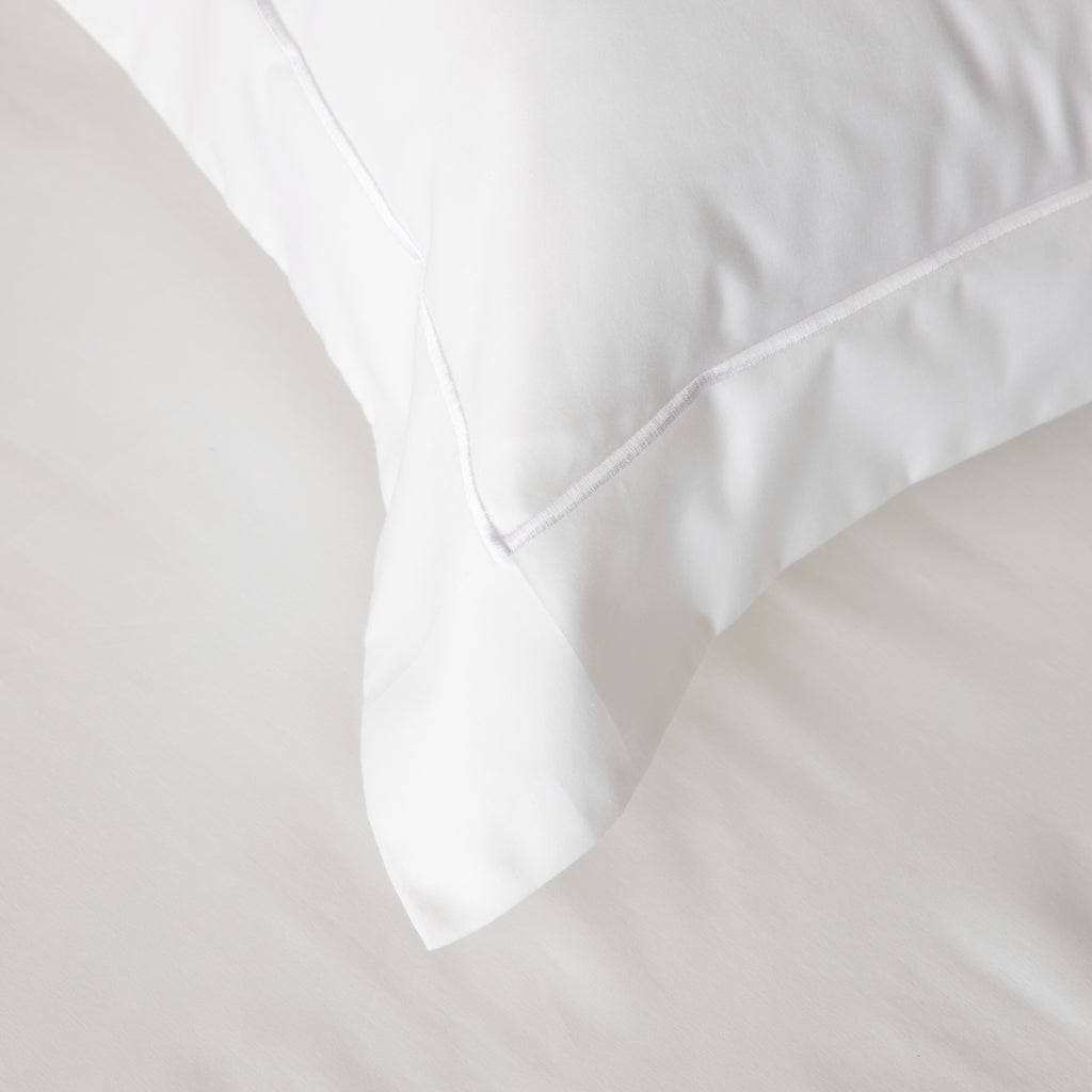 600TC 100% ORGANIC COTTON EMBROIDERED SHEET SET - WHITE