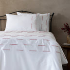LINETTE 200 TC PERCALE 100% ORGANIC COTTON EMBROIDERED DUVET COVER SET