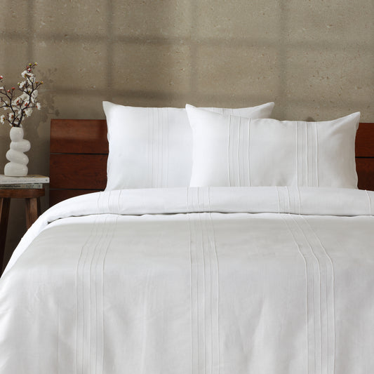 HEIRLOOM 100% PURE LINEN DUVET COVER SET - WHISPER WHITE