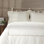 ETHAN 200 TC PERCALE 100% ORGANIC COTTON EMBROIDERED DUVET COVER SET